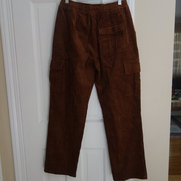 AEL AELFRIC EDEN Brown Corduroy Pull-On Cargo Streetwear Pants Joggers – Small - Picture 4 of 8